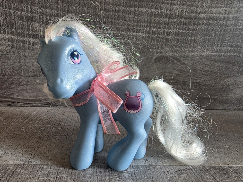 My Little Pony MLP BEE BOP 2002 Pink Harp G3 White Mane and Tail Tinsel VTG g47